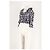 Autre Marque Top de seda azul con estampado floral y cuello con volantes - vista 4