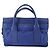 PRADA Hand Bag Leather Canvas 2way Blue Gold - vista 2