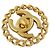 Broche Chanel plaquée or avec logo Coco