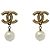 Chanel vergoldete Stecker-Ohrringe mit Kunstperle