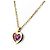 Collana con pendente a cuore in oro giallo e zaffiri rosa Boucheron