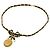 Collana Chanel placcata oro con dettagli in pelle e strass