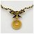 Collana Chanel placcata oro con dettagli in pelle e strass - vista 2