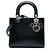Dior Black Medium Metallic Patent Microcannage Lady Dior