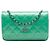 Portafoglio Chanel Green CC Quilted Patent Wallet On Chain
