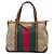 Borsa Gucci Rania con manico in tela GG beige e banda Web