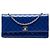 Chanel Blue CC gesteppte Lammleder East West Flap Clutch mit Kette