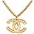 Collana con pendente filigrana Chanel Gold CC placcata oro - vista 3