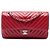 Chanel Red Medium Classic Chevron Caviar Double Flap