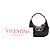 Borsa Hobo Valentino in pelle di vitello nera con borchie e zip - vista 7