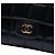 Chanel Mini CC Chocolate Bar in pelle di agnello nera con camelia e patta - vista 5