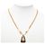 Collana con pendente Chanel Gold CC logo a goccia placcato oro - vista 6