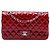 Chanel Red Medium Classic Patent Double Flap
