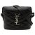 Autre Marque Saint Laurent June Box Bag aus schwarzem gestepptem Lammleder mit Monogramm
