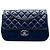 Bolsa Tiracolo Chanel Blue CC em pele de cordeiro acolchoada e lã