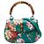 Bamboo Bolso Gucci Blooms de piel de becerro verde con asa de bambú Medium