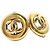 Orecchini a clip rotondi Chanel Gold CC placcati in oro