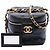 Vanity Beauty case Chanel in vitello matelassé nero con CC e catena - vista 7