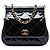 Clutch Chanel Black CC Quilted Patent Frame con cadena