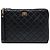 Pouch Chanel Reissue 2.55 con manico in pelle di vitello invecchiata matelassé nera Medium