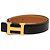 Cinturón reversible Hermès Constance H en piel Box Calf y Courchevel negra