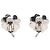 Chanel Silver CC Clip-On-Ohrringe aus emailliertem Messing und Strass in Kleeblatt-Form - Ansicht 2