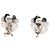 Chanel Silver CC Clip-On-Ohrringe aus emailliertem Messing und Strass in Kleeblatt-Form - Ansicht 3