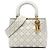 Dior White Medium Lambskin Cannage Studded Supple Lady Dior