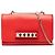 Clutch con catena Valentino Rockstud Va Va Voom in pelle rossa