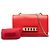 Clutch con catena Valentino Rockstud Va Va Voom in pelle rossa - vista 7