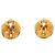 Orecchini a clip rotondi placcati oro Chanel Gold CC - vista 2