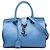Autre Marque Borsa Satchel Downtown Monogram in pelle blu Baby Saint Laurent