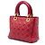 Dior Red Medium Lambskin Cannage Studded Supple Lady Dior - vista 2