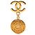 Spilla a Pendente con Medaglione Placcato Oro Chanel Gold CC