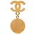 Spilla a Pendente con Medaglione Placcato Oro Chanel Gold CC - vista 2