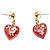 Orecchini a lobo Louis Vuitton cuore pendente in resina con inclusione Monogram placcato oro rosso