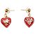 Orecchini a lobo Louis Vuitton cuore pendente in resina con inclusione Monogram placcato oro rosso - vista 2
