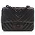 Chanel Black Mini Square Classic Chevron Crumpled Patent So Black Single Flap