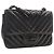 Chanel Black Mini Square Classic Chevron Crumpled Patent So Black Single Flap - vista 8