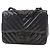 Chanel Black Mini Square Classic Chevron Crumpled Patent So Black Single Flap - vista 9