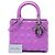 Dior Purple Medium Lambskin Cannage Lady Dior - vista 7