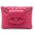 Chanel Rosa CC gestepptes Lammleder-Etui mit Mini-Klappenbeutel