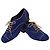 Chanel Scarpe stringate camoscio blu e oro