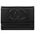 Cartera tri-fold Chanel en piel de becerro granulada negra