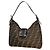 Borsa a tracolla Fendi in tela e pelle marrone