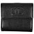 Cartera bi-fold Chanel en piel de becerro granulada negra