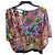 Autre Marque Cavalli Class Mehrfarbige Blumenbluse aus Seide