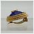 Orecchini a clip Chanel Coco Mark Blue and Gold - vista 12