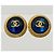 Orecchini a clip Chanel Coco Mark Blue and Gold - vista 3