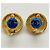 Orecchini a clip Chanel Coco Mark Blue and Gold - vista 6